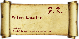 Frics Katalin névjegykártya